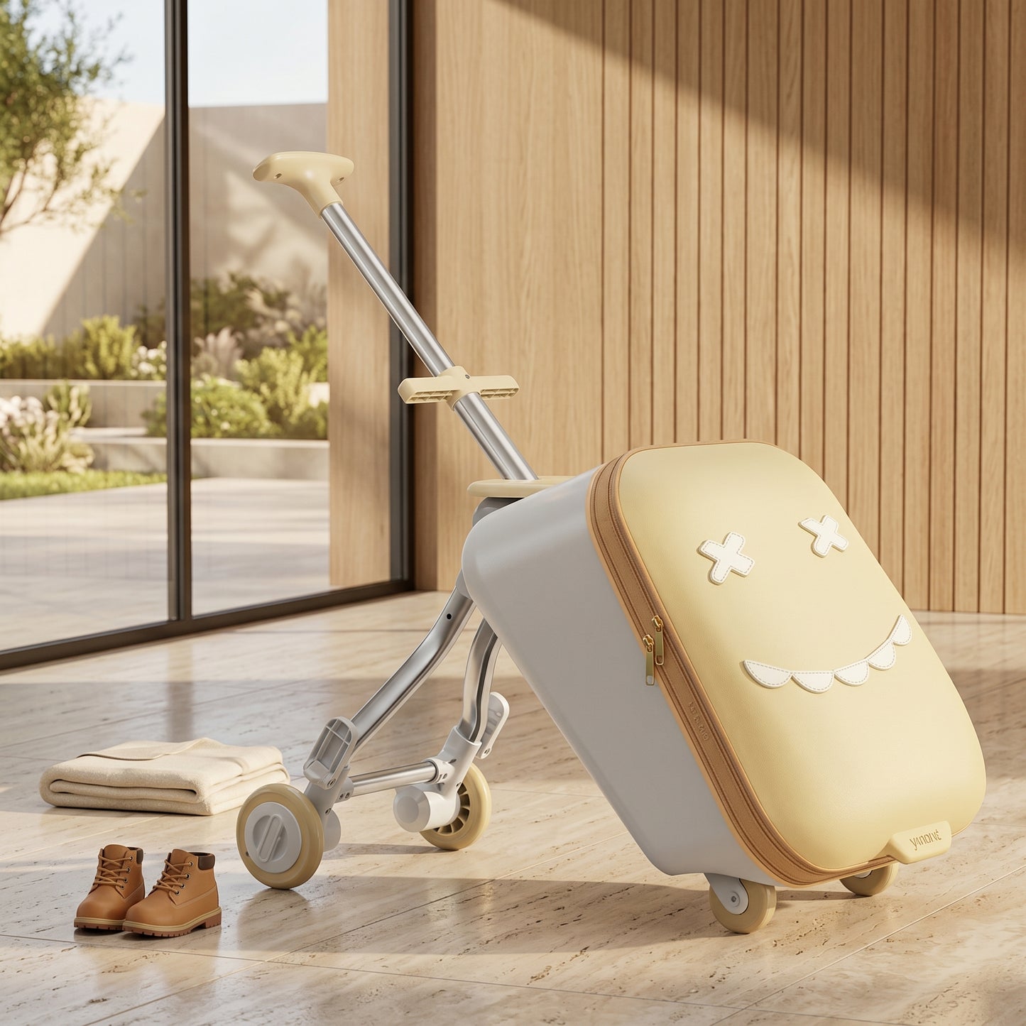 Hop On Kids Ride-On Travel Suitcase Stroller