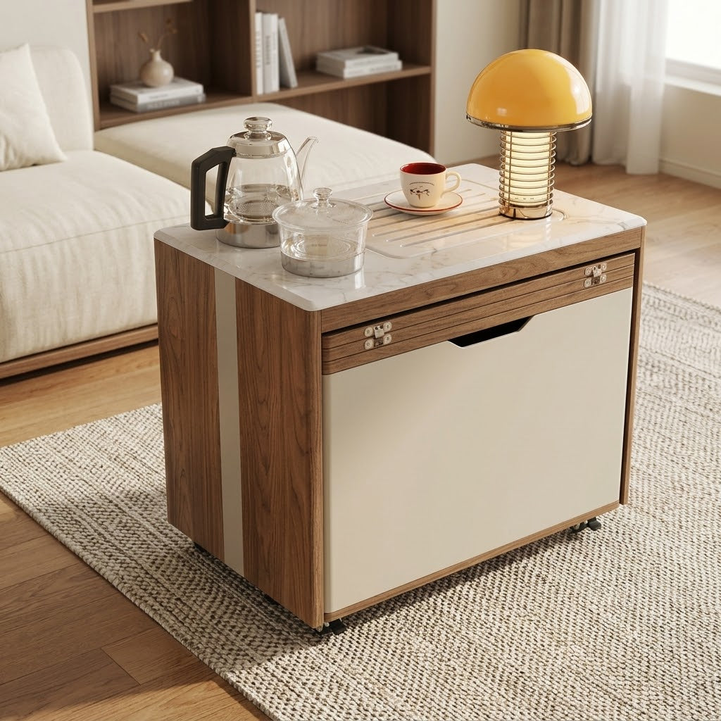 Japanese Minimalist Hidden Storage Coffee Table
