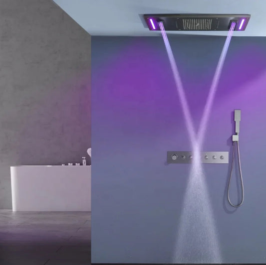 Luxury Rainfall LED Color-Changing Shower Set