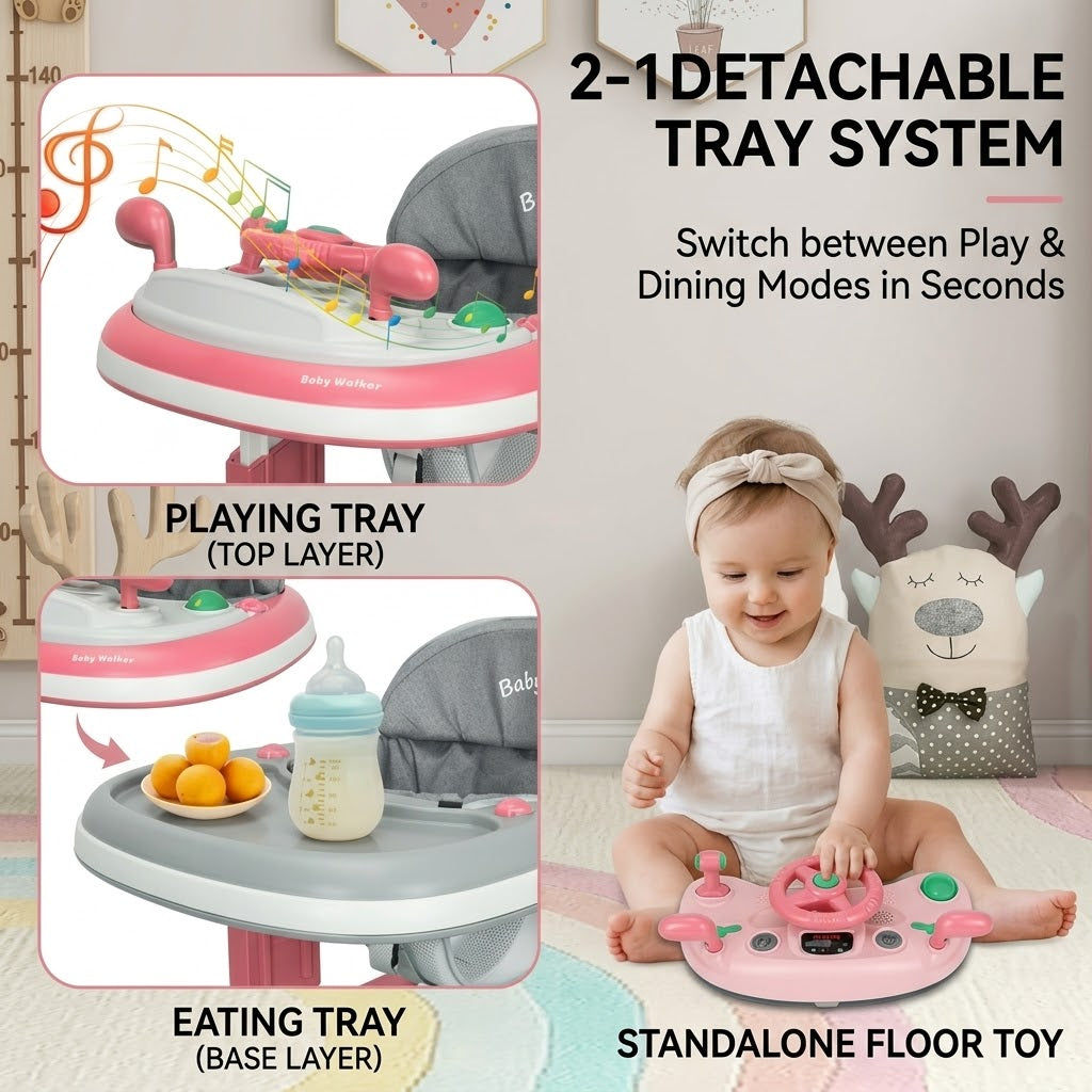 Littlemiles Foldable 5-in-1 Baby Activity Learning Walker