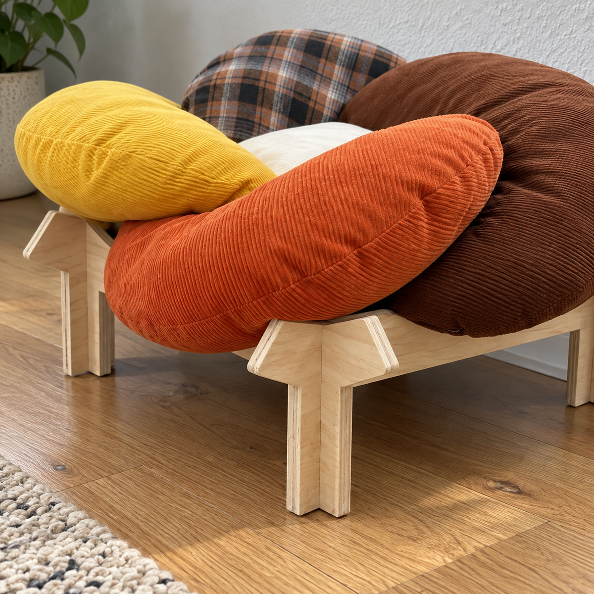 Flower Throne Rainbow Cat Bed
