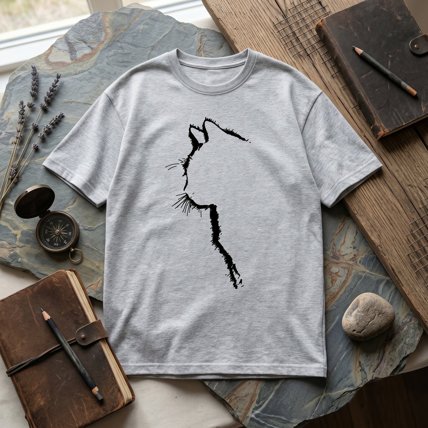 Cat Line Abstract T-Shirt