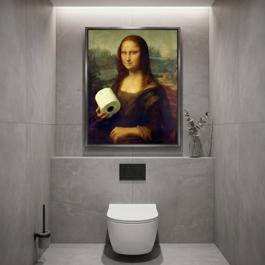 Restroom Renaissance Quirky Parody Bathroom Art Poster