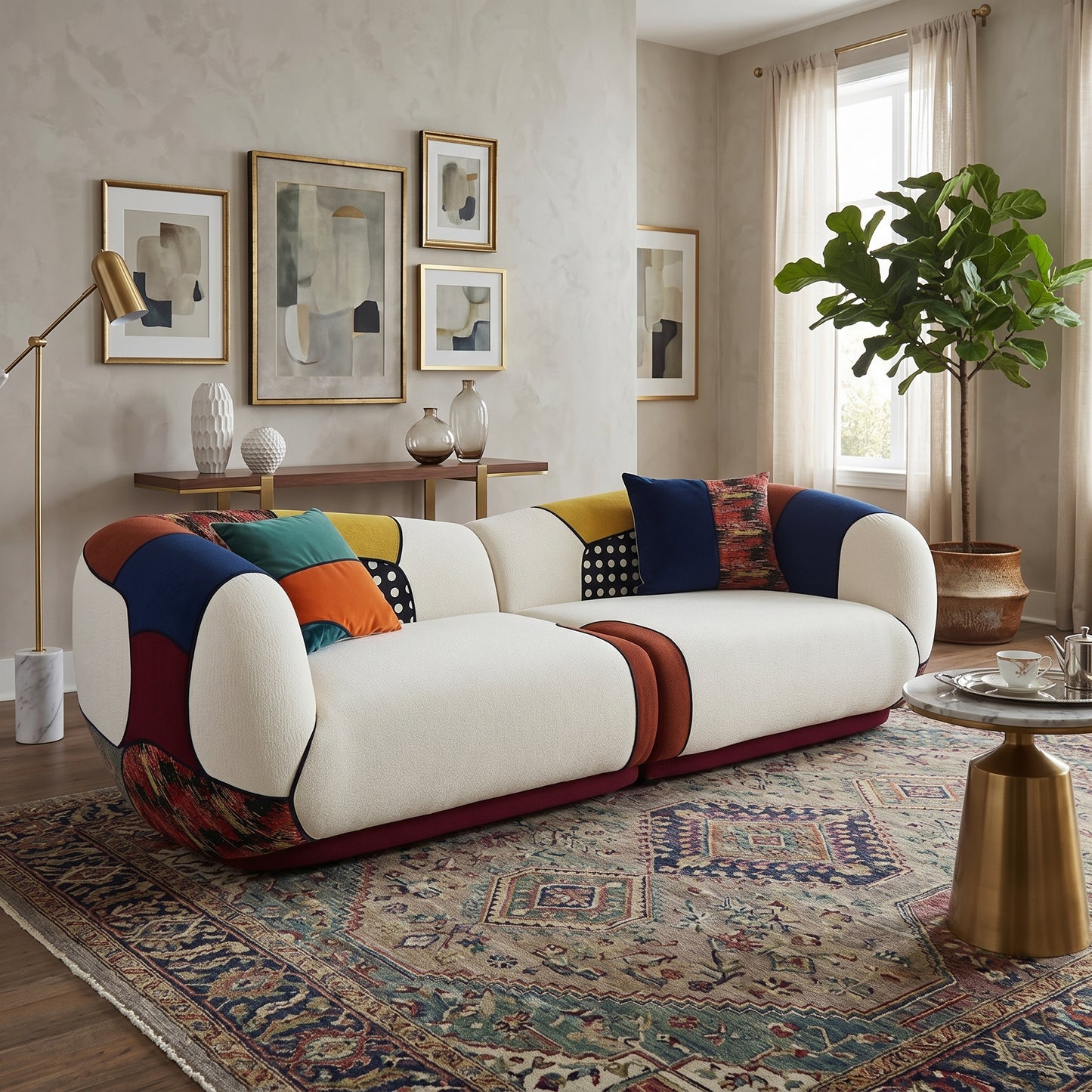 Matissero Bold Patchwork Colorblock Lounge Sofa