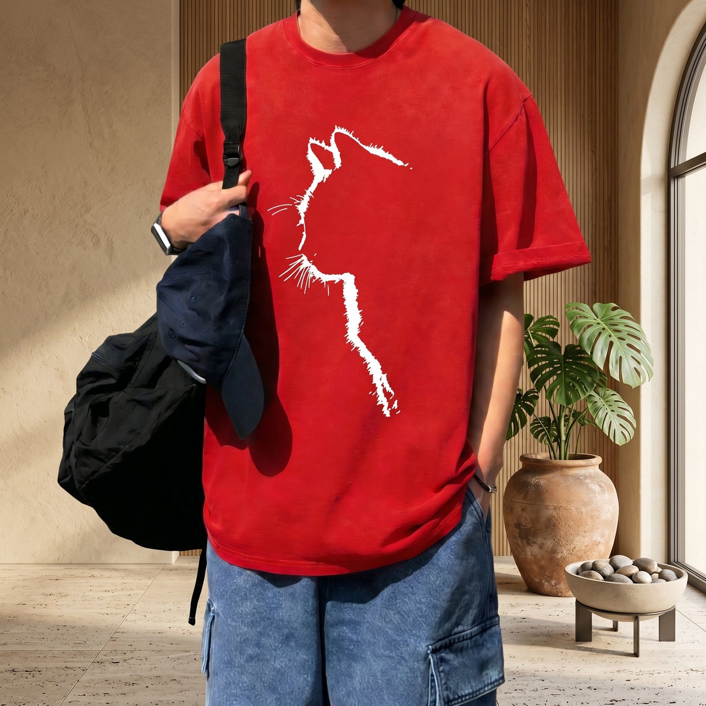 Cat Line Abstract T-Shirt