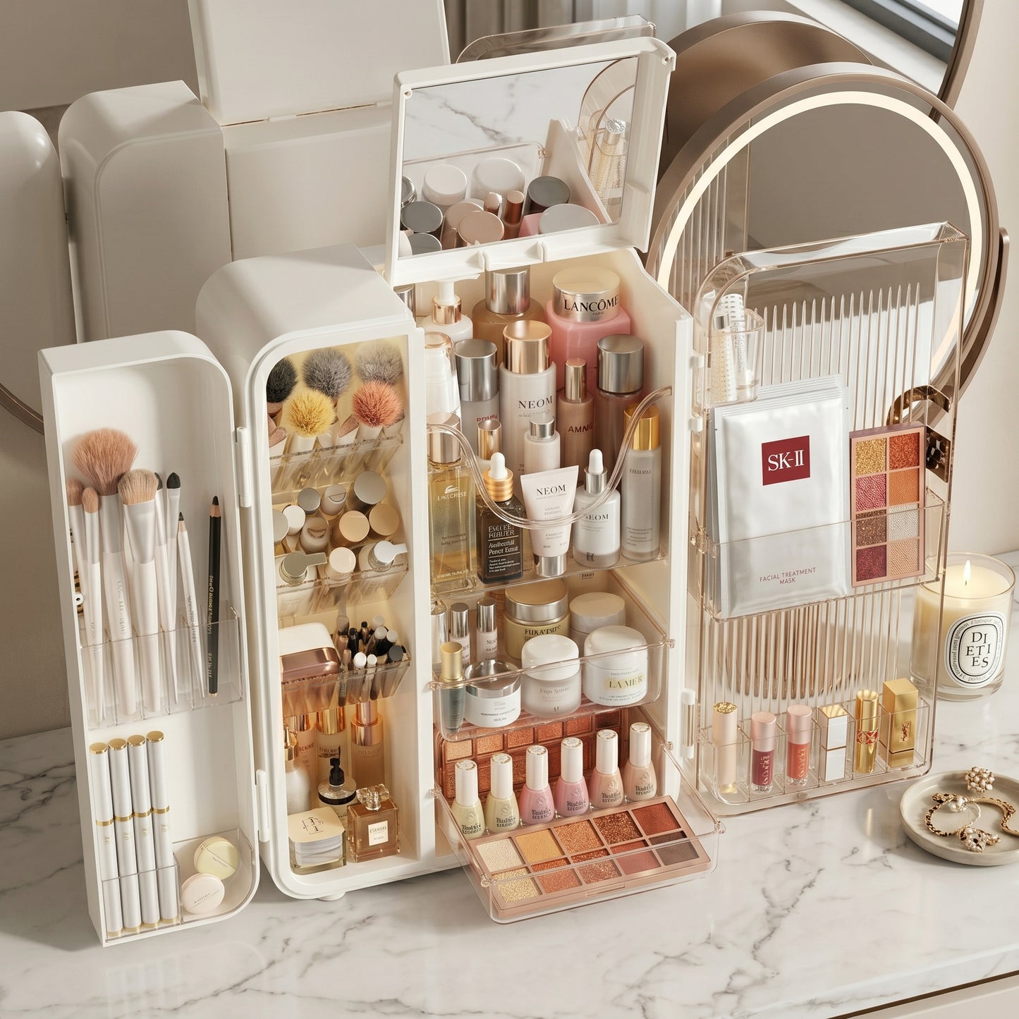 Home Beauty Transparent Vanity Makeup Storage Box