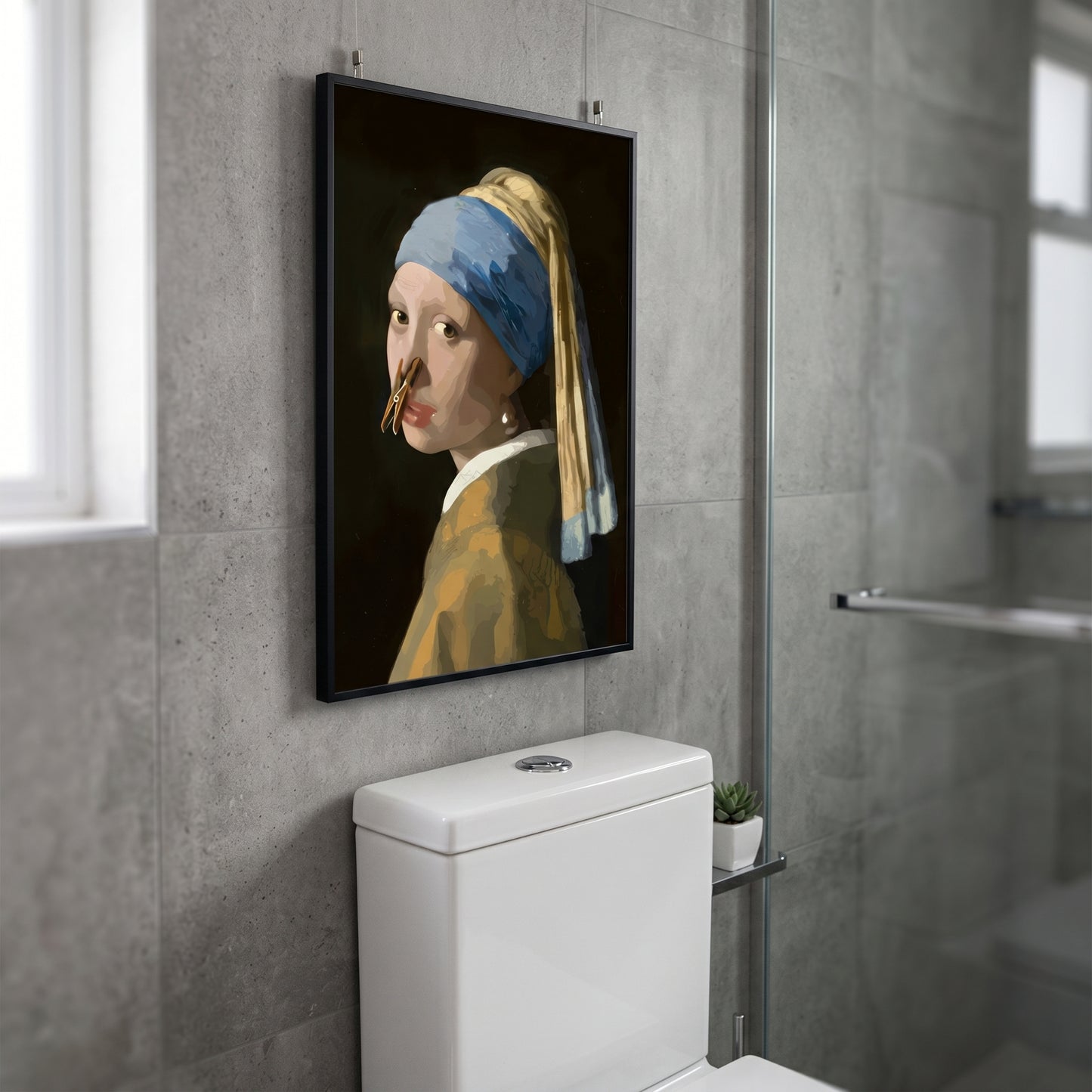 Restroom Renaissance Quirky Parody Bathroom Art Poster