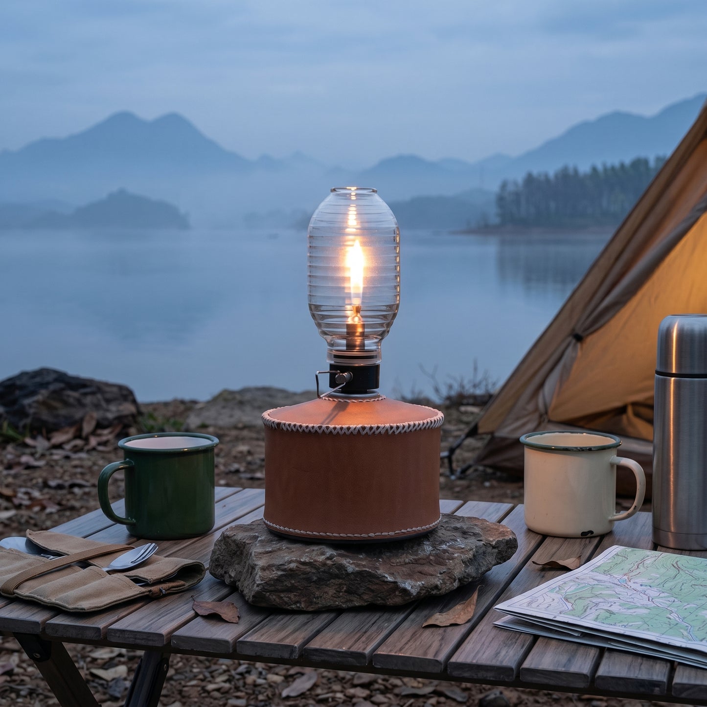Halo Gas Lantern Mantle-Free Adjustable Camping Lamp