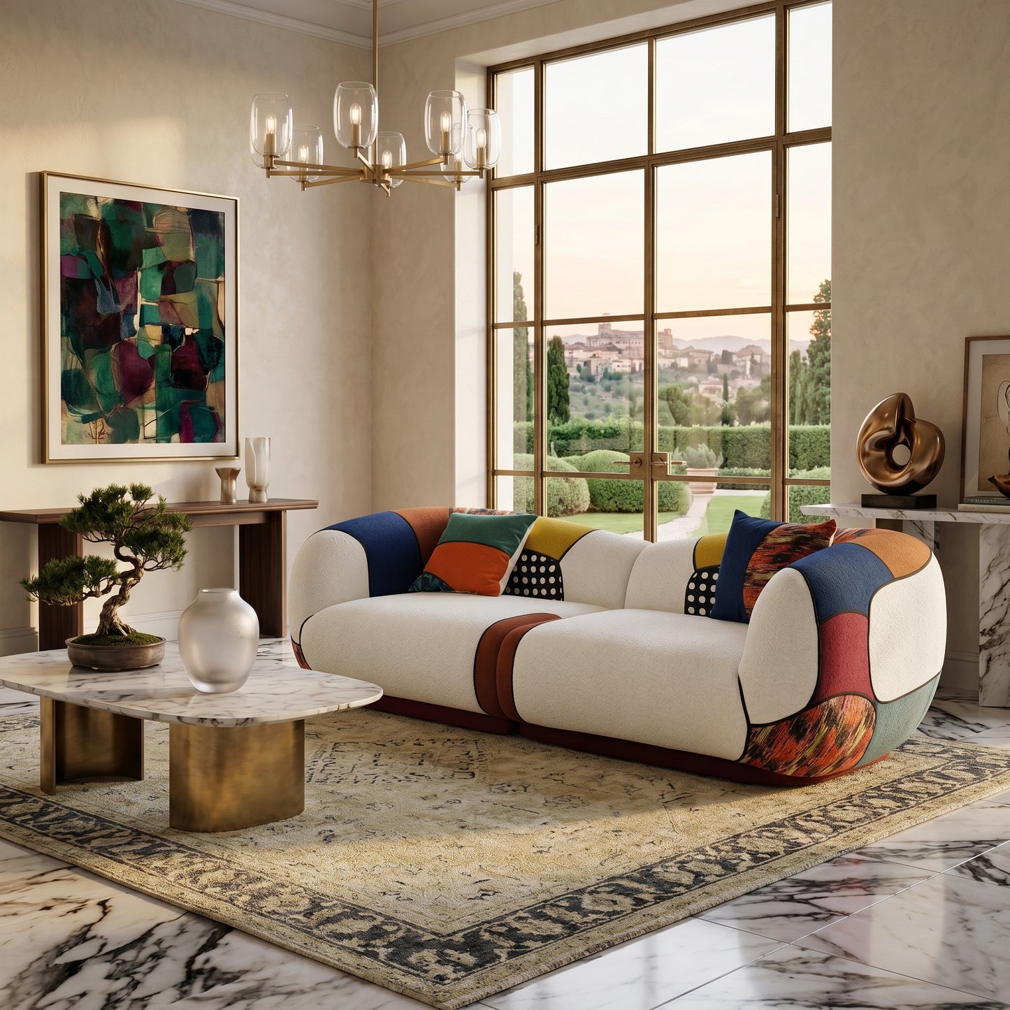 Matissero Bold Patchwork Colorblock Lounge Sofa