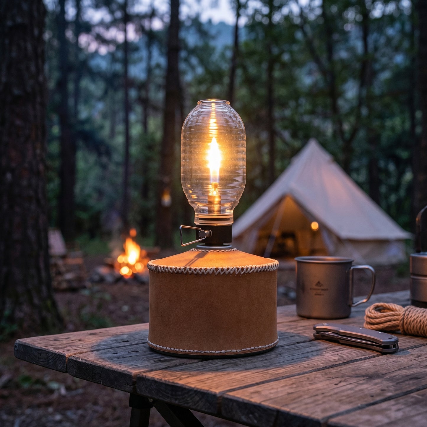 Halo Gas Lantern Mantle-Free Adjustable Camping Lamp