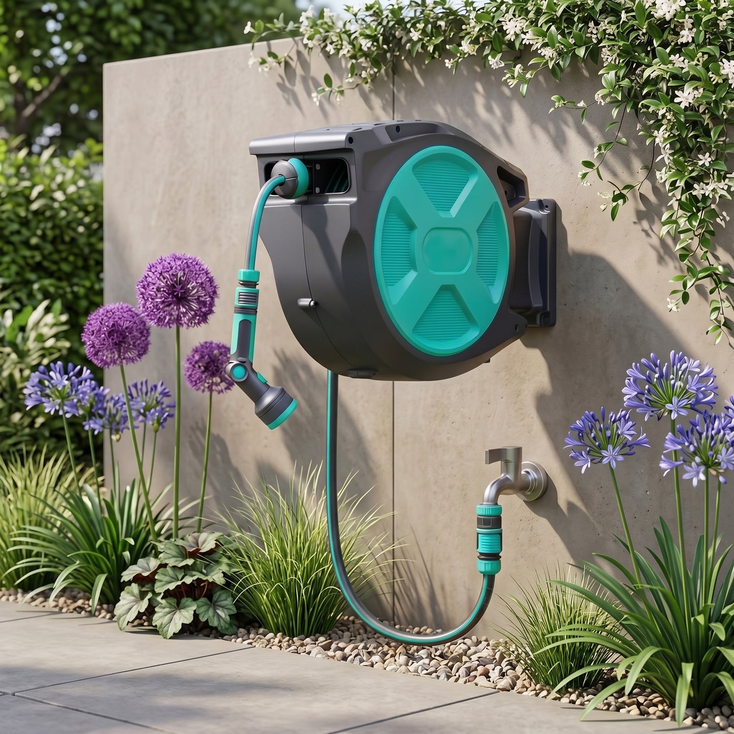 Yardpilot Auto-Retractable Wall-Mounted Garden Hose Reel