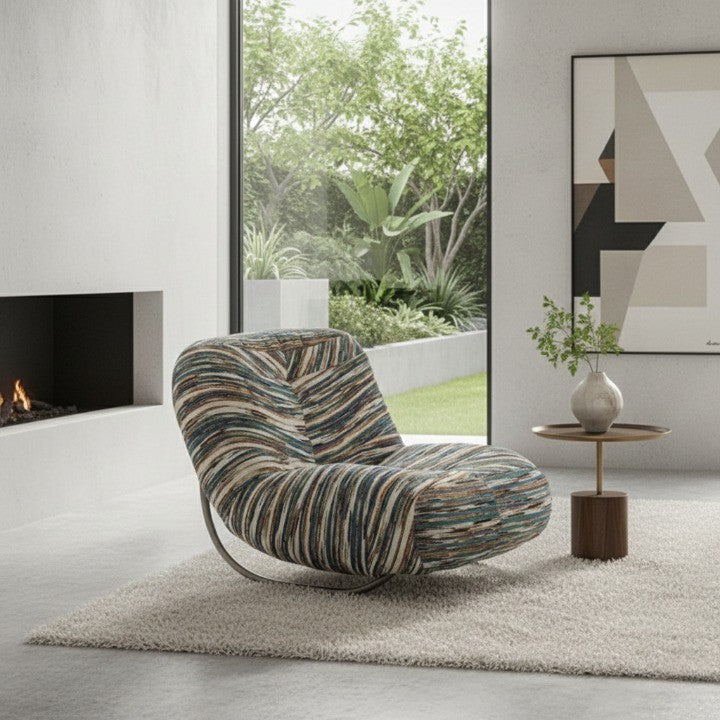 Italian Lounge Modern Curved Rocking Chair