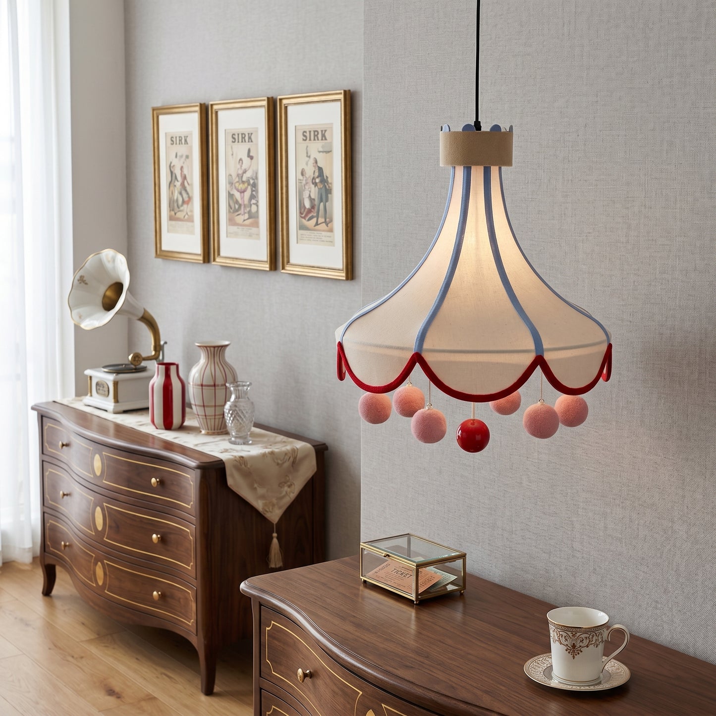 Tent Canopy Pom-Pom Pendant Ceiling Lamp