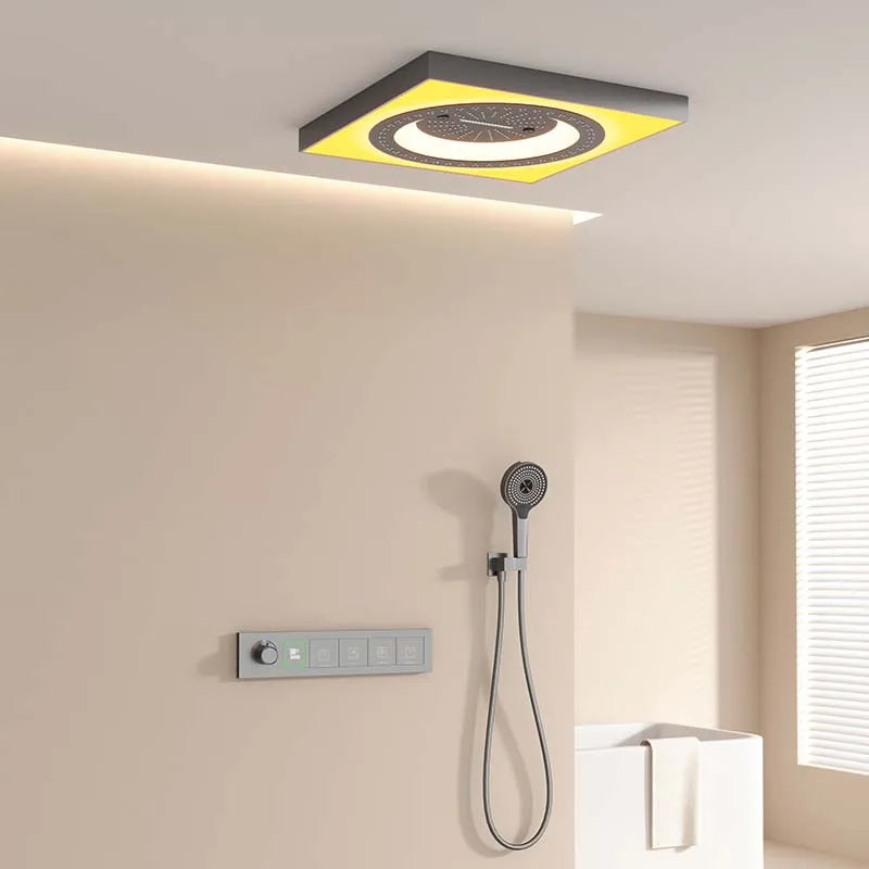 Rainfall LED Ceiling Mounted Elegant Shower Set