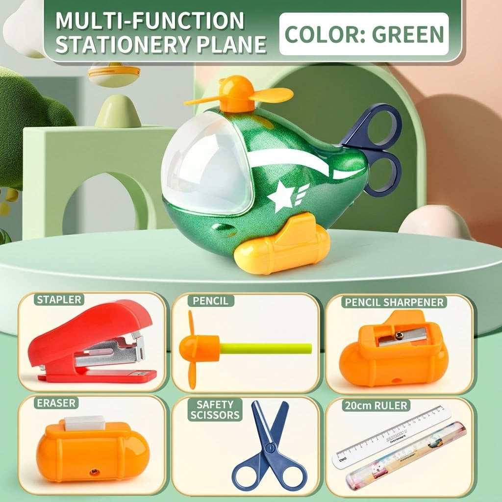 Kids Education Stationery Helicopter Storage Toy