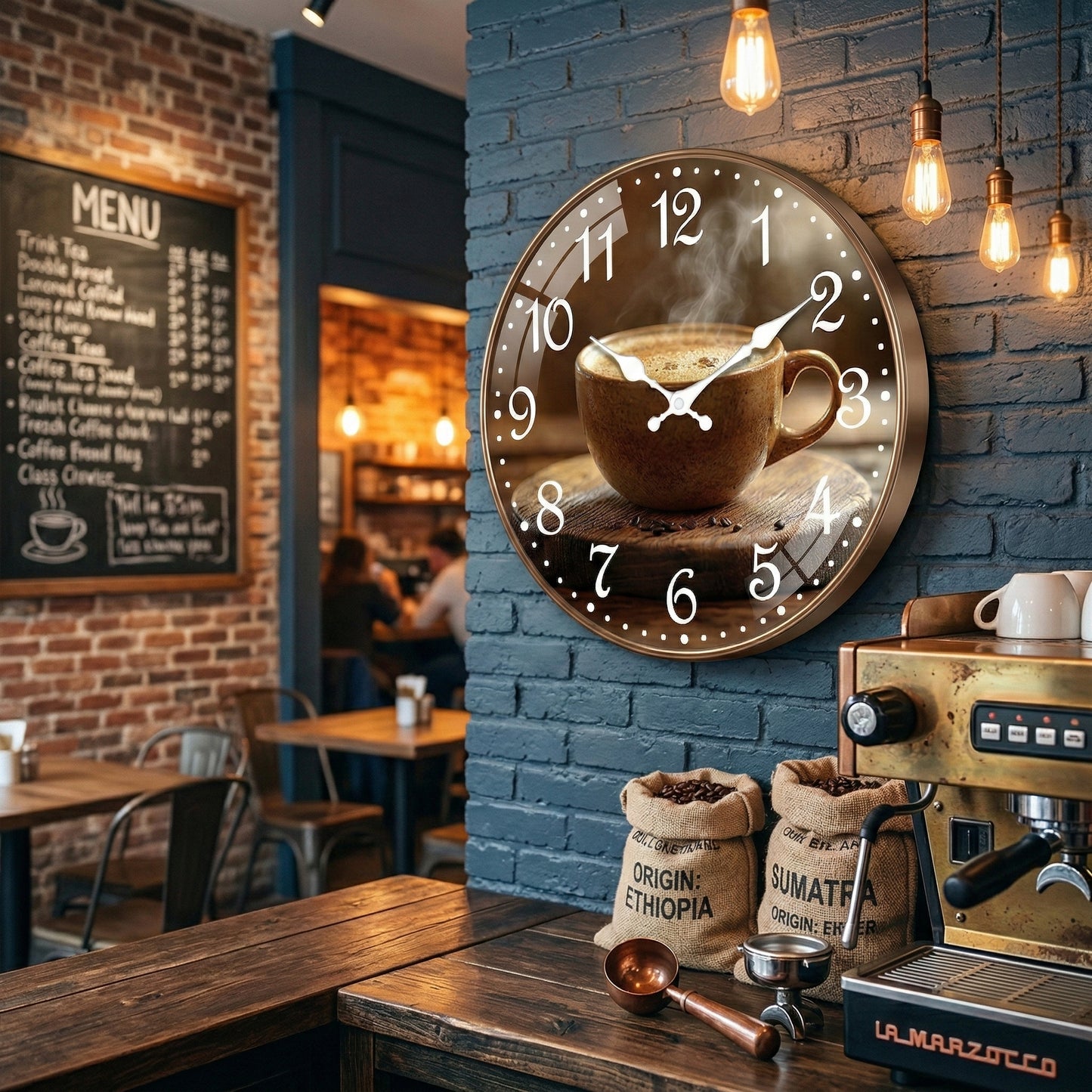Cafe Inspired Coffee Wall Clock