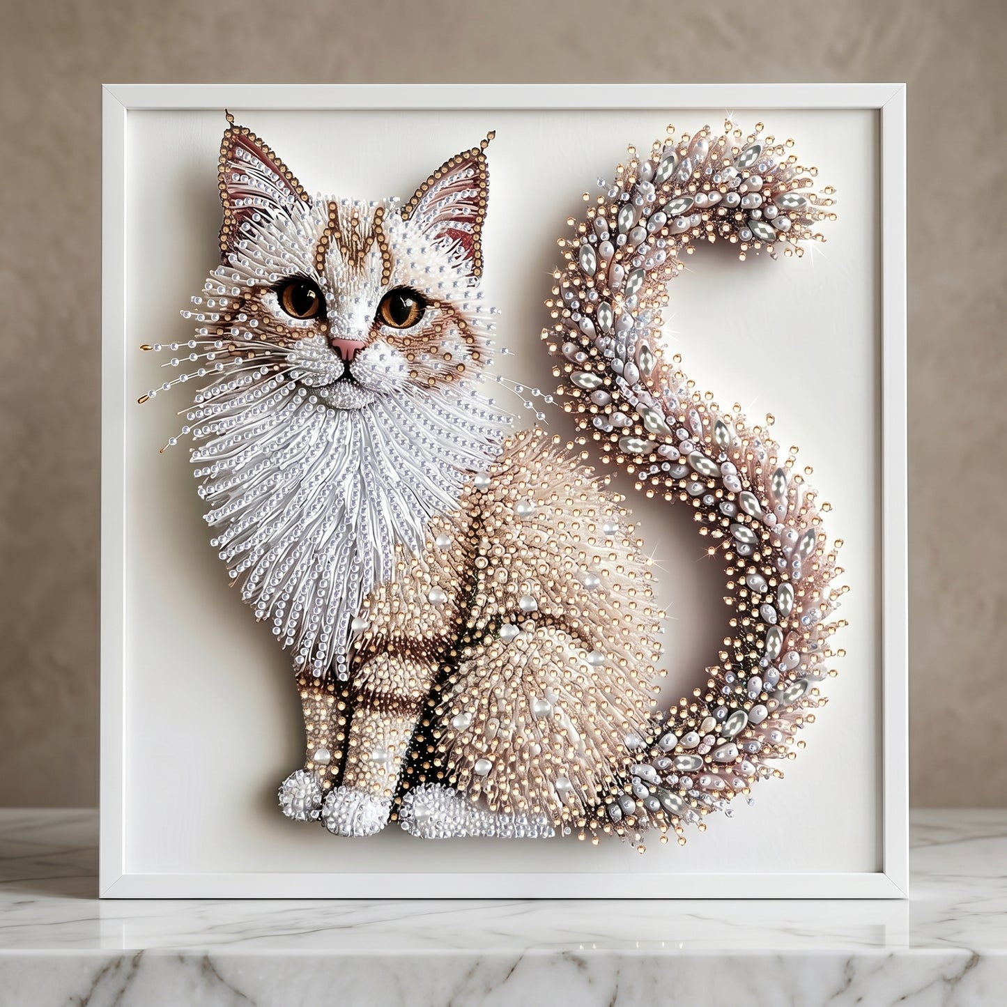 Hush Fluffy Kitten Rhinestone Wall Canvas