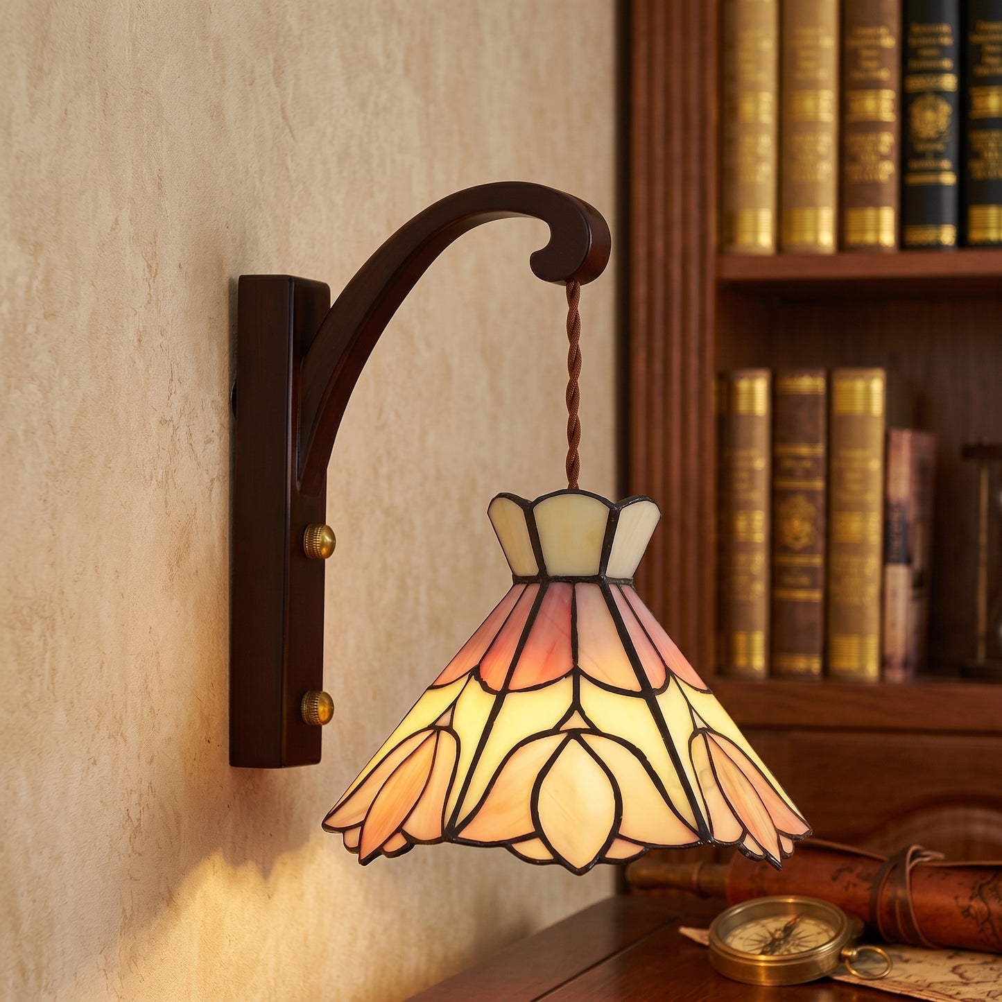 Floral Stained Glass Wall Lamp