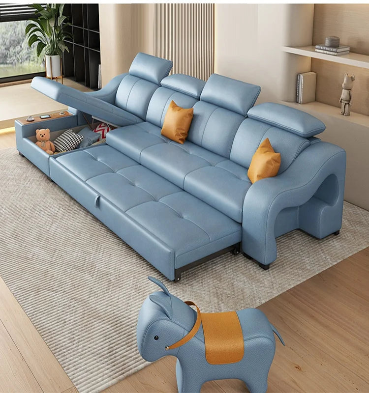 Rideable Seat Sectional Built-In Charging System Modern Sofa