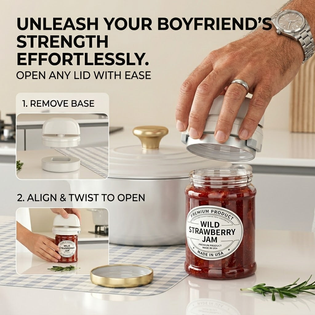 Grip-Free Magnetic Jar Opener