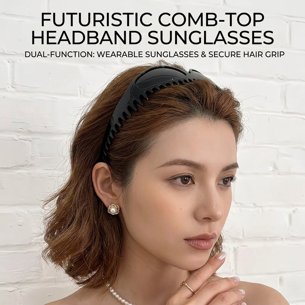 Futuristic Comb-Top Headband Sunglasses
