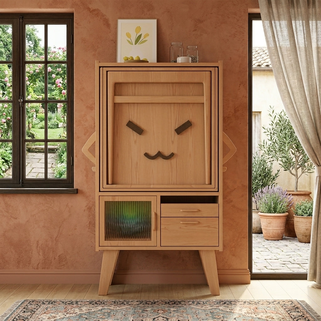Hideaway Smile Folding Dining Table Storage Cabinet