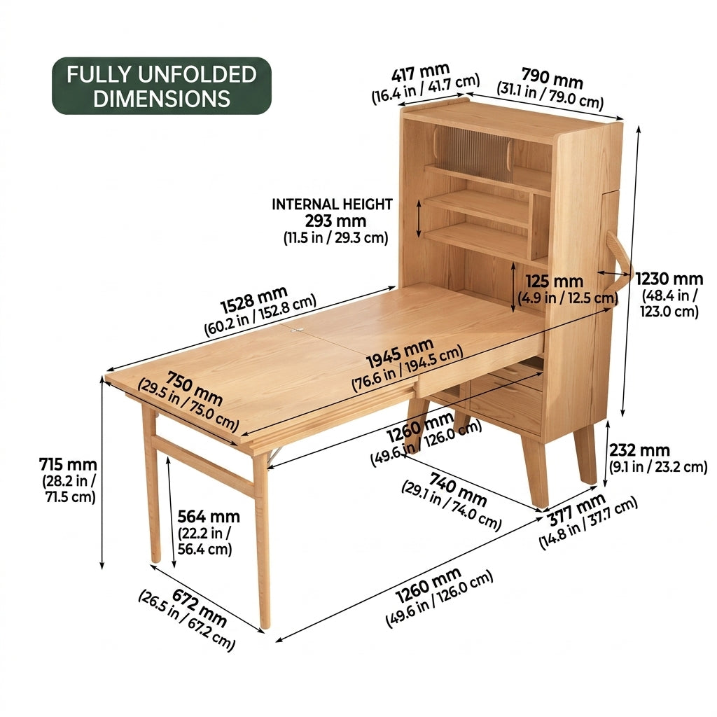 Hideaway Smile Folding Dining Table Storage Cabinet
