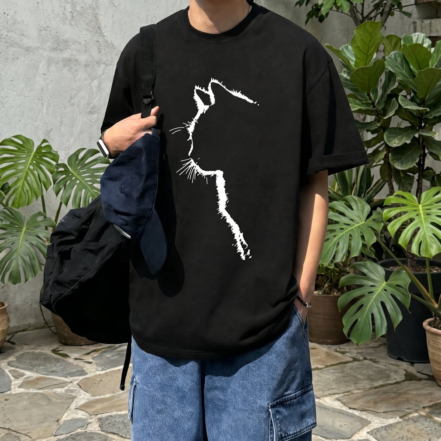 Cat Line Abstract T-Shirt