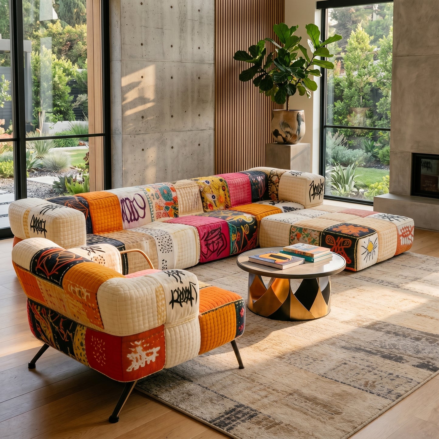 Bohema Artistic Patchwork Sectional Living Sofa