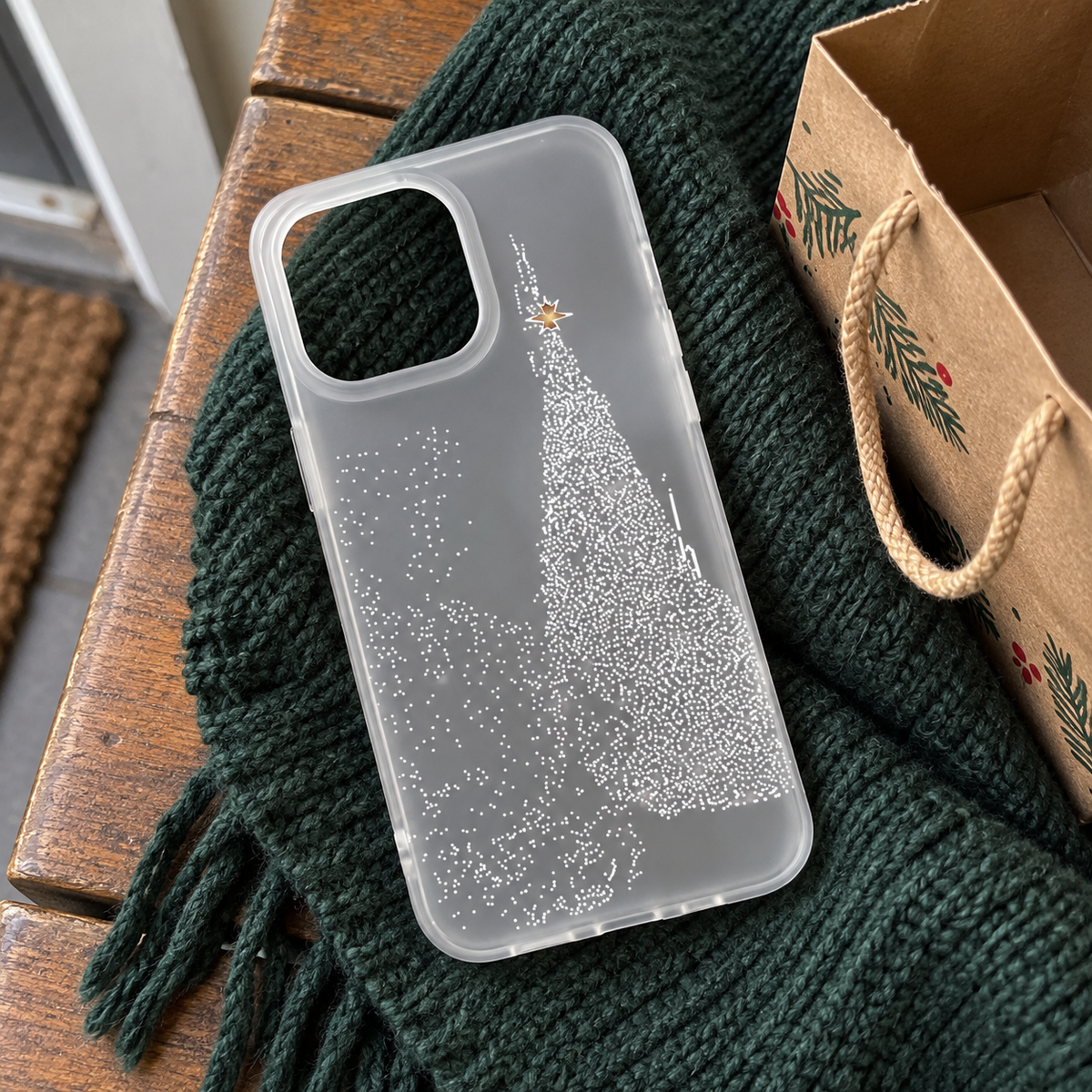 Snowy Christmas Tree iPhone Case