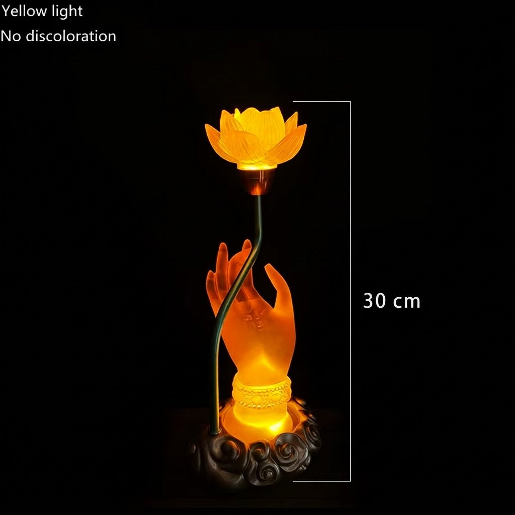 Sacred Lotus Hand Crystal Lamp