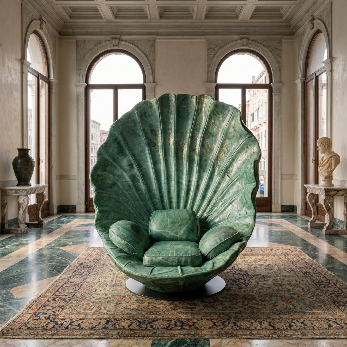 Sea Shell Velvet Accent Lounge Chair