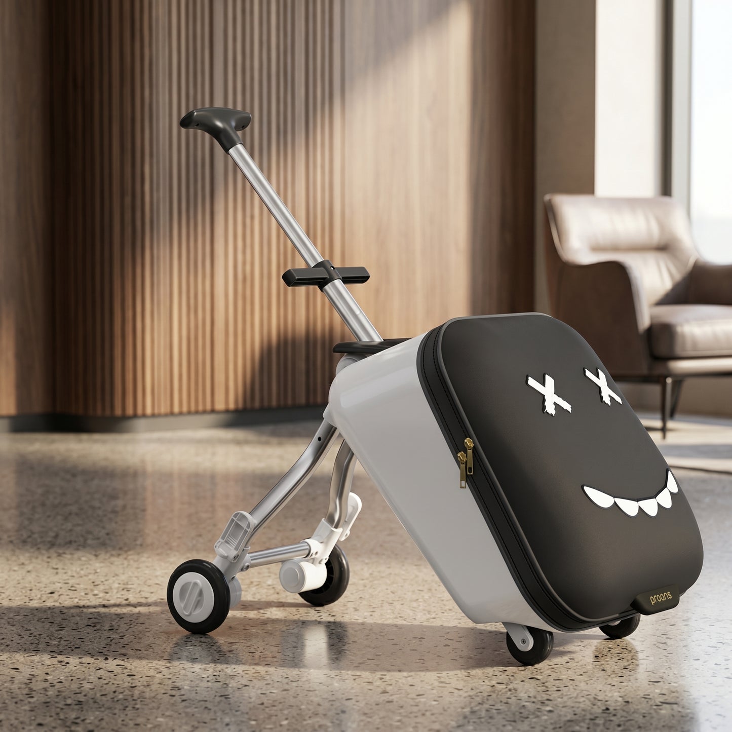 Hop On Kids Ride-On Travel Suitcase Stroller