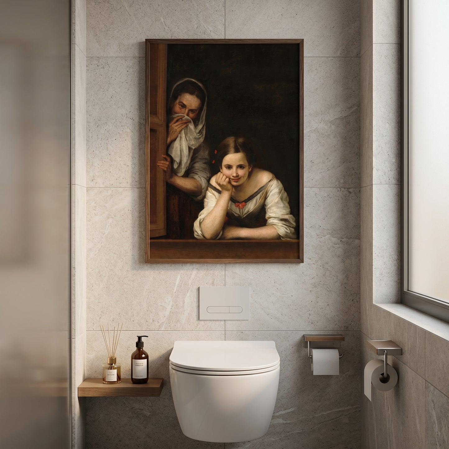Restroom Renaissance Quirky Parody Bathroom Art Poster
