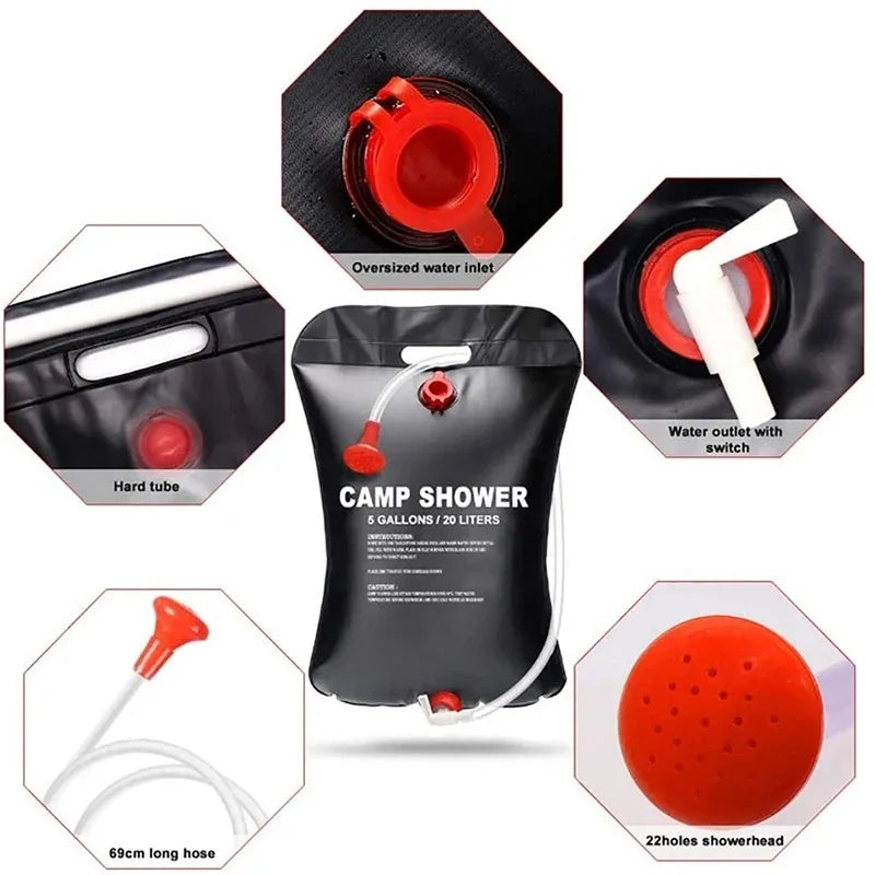 Portable Solar Heated Camping Shower Bag