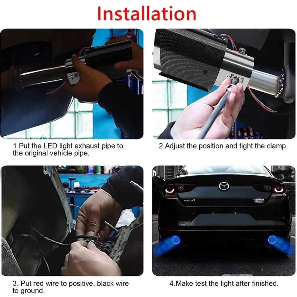 Car Modified Exhaust Pipe LED Light
