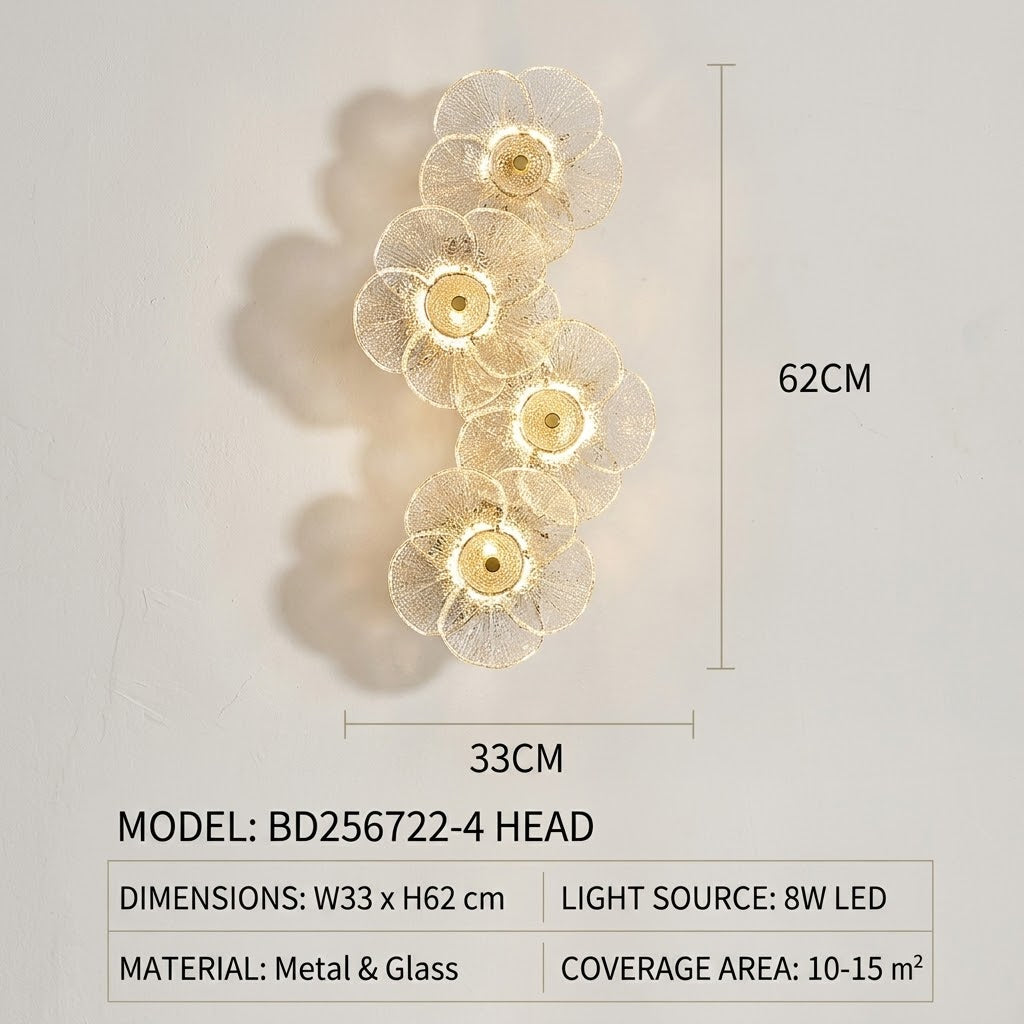 Bloom Light Glass Flower Wall Lamp