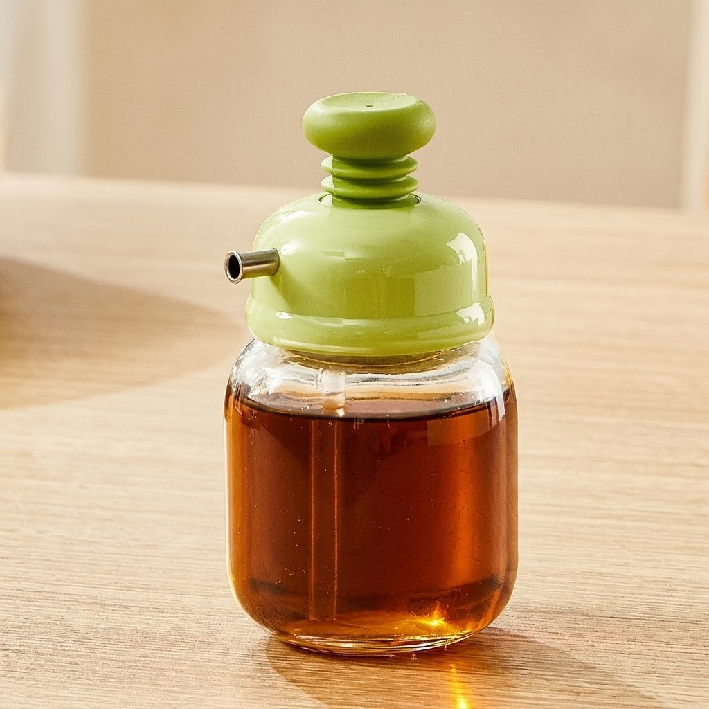 Press Easy Glass Oil Sauce Dispenser Bottle