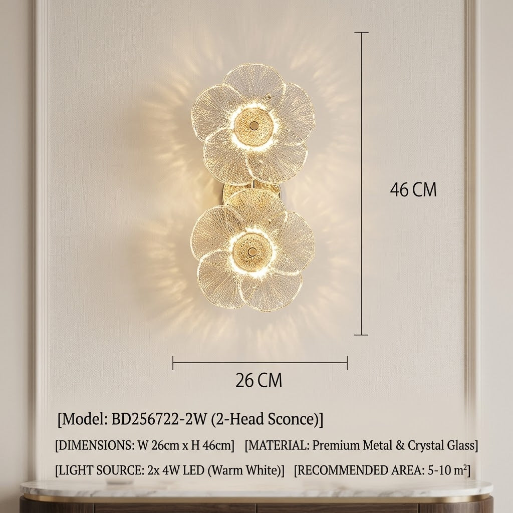 Bloom Light Glass Flower Wall Lamp