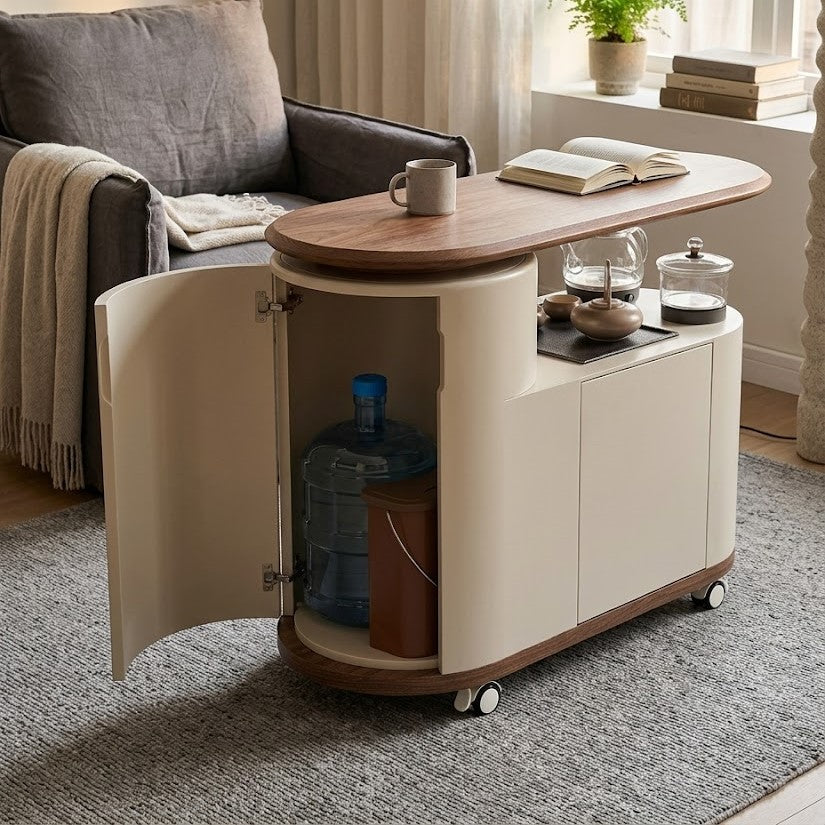 Nordic Curved Lift Top Mobile Coffee Table