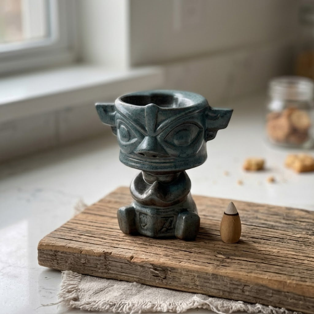 Ancient Mask Waterfall Incense Burner Holder