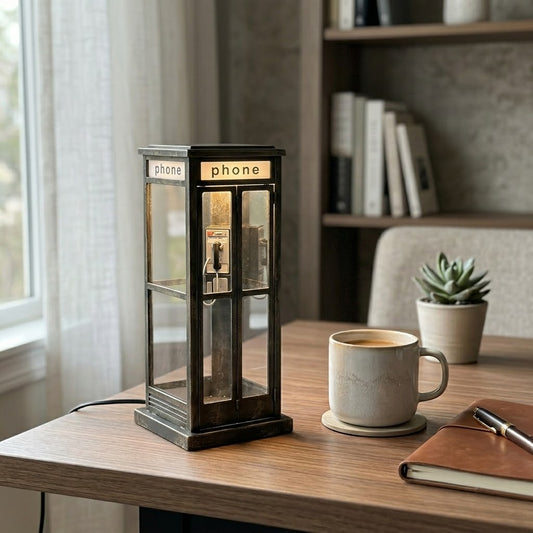 Retro Telephone Booth Table Lamp
