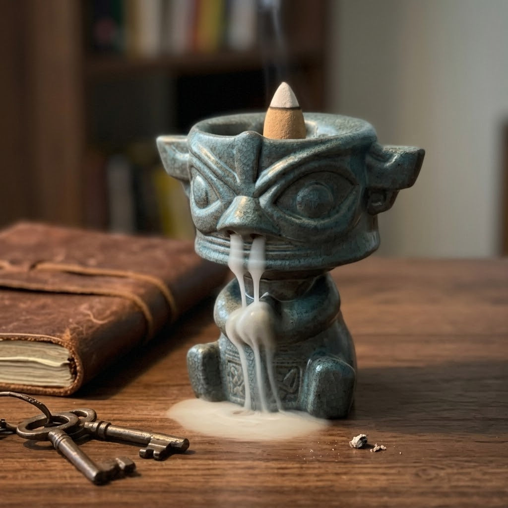 Ancient Mask Waterfall Incense Burner Holder