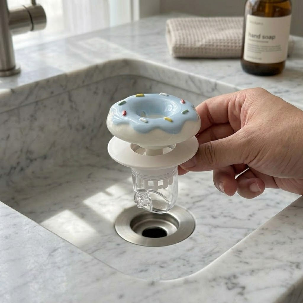 Donut-Shaped Pop-Up Sink Drain Filter