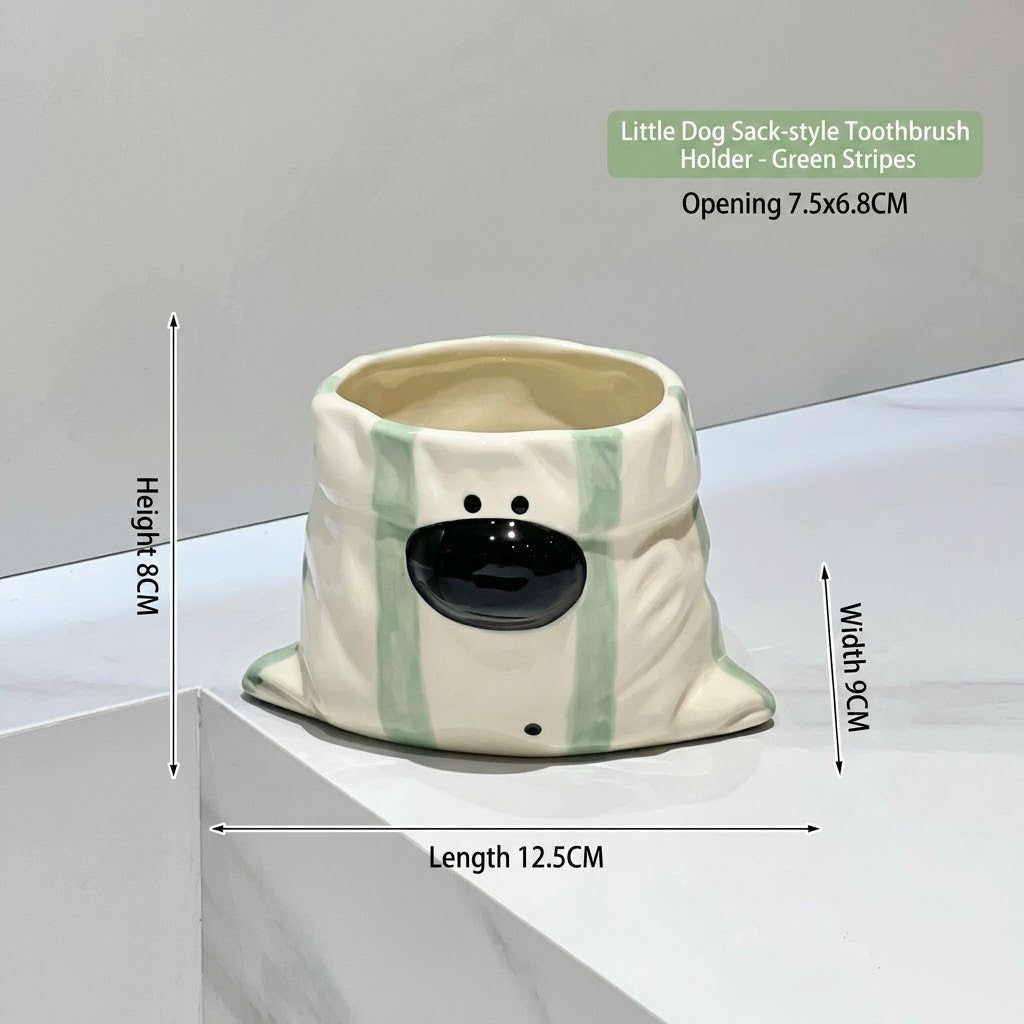Puppy Bite Ceramic Snack Bowl Cup