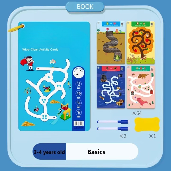 Kids Magical Reusable Maze Training Activity Book