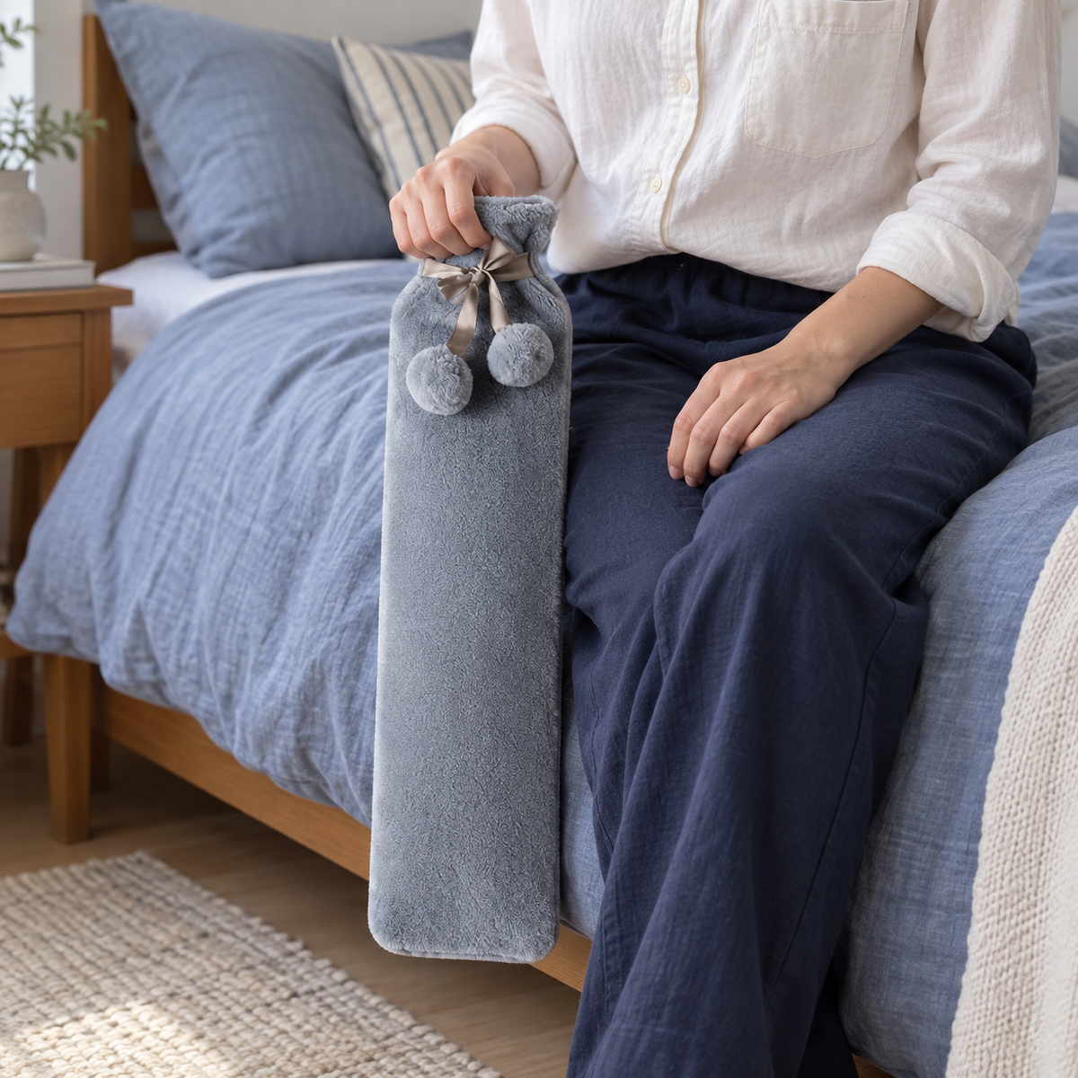 Long Winter Hot Water Bottle Plush Bed Warmer