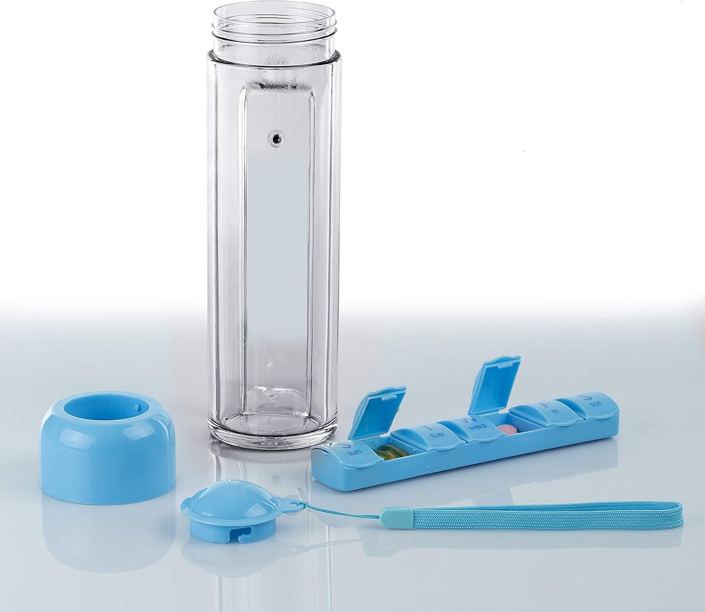 Weekly Pill Organizer Travel Water Bottle