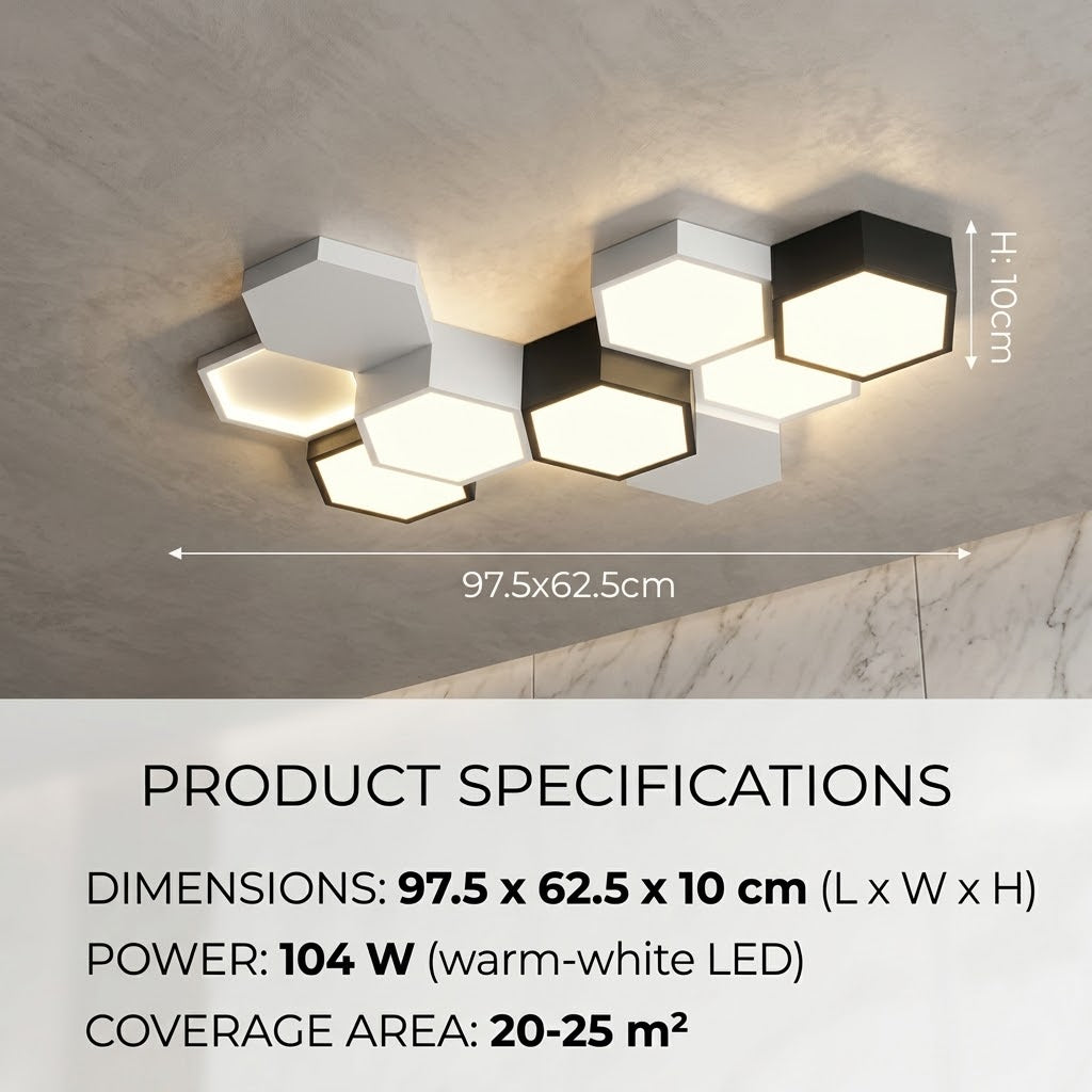 Six Points Modern Hexagon LED Ceiling Panel Light