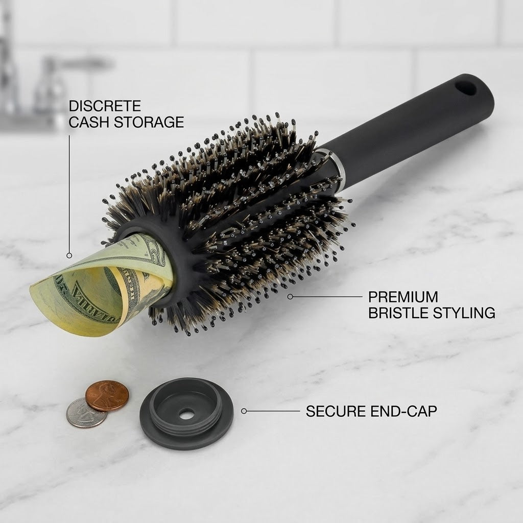 Hidden Compartment Travel Hair Brush